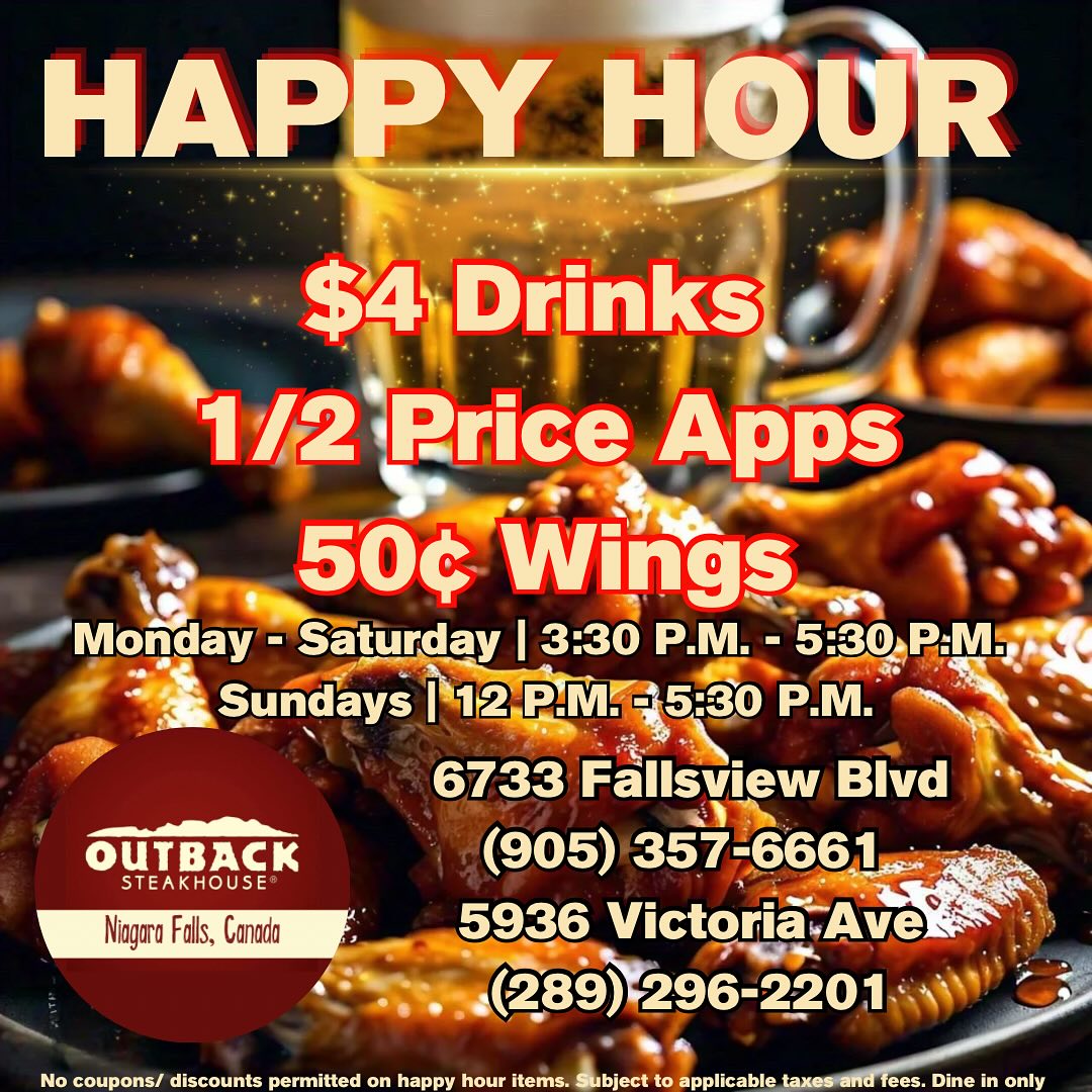 Happy Hour Niagara Falls Ontario