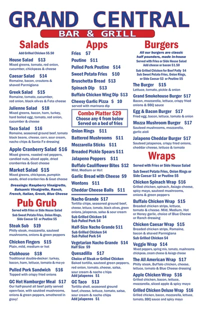 Menu page 1